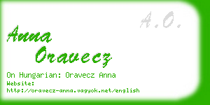 anna oravecz business card